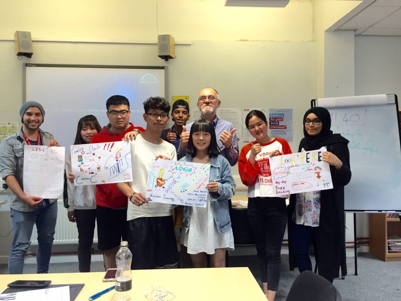 Part of SXPI Delegation photo with International students in Newcastle College in the UK